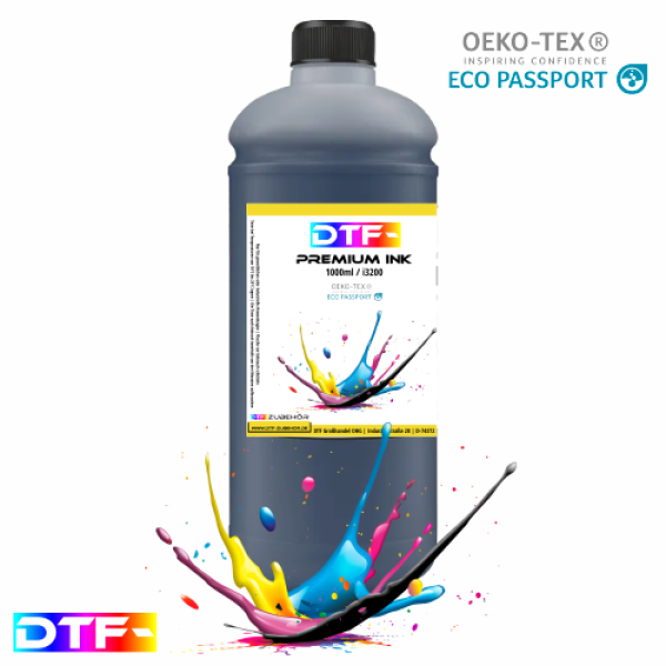 DTF PREMIUM TINTE, Black (1000ml)